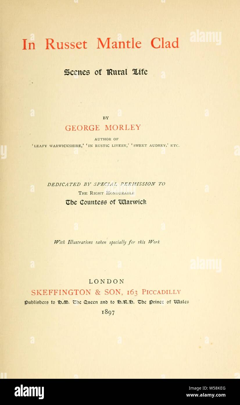 In rotbraun Mantel bekleidet: Szenen aus dem ländlichen Leben: Morley, George, von Leamington, Ger Stockfoto