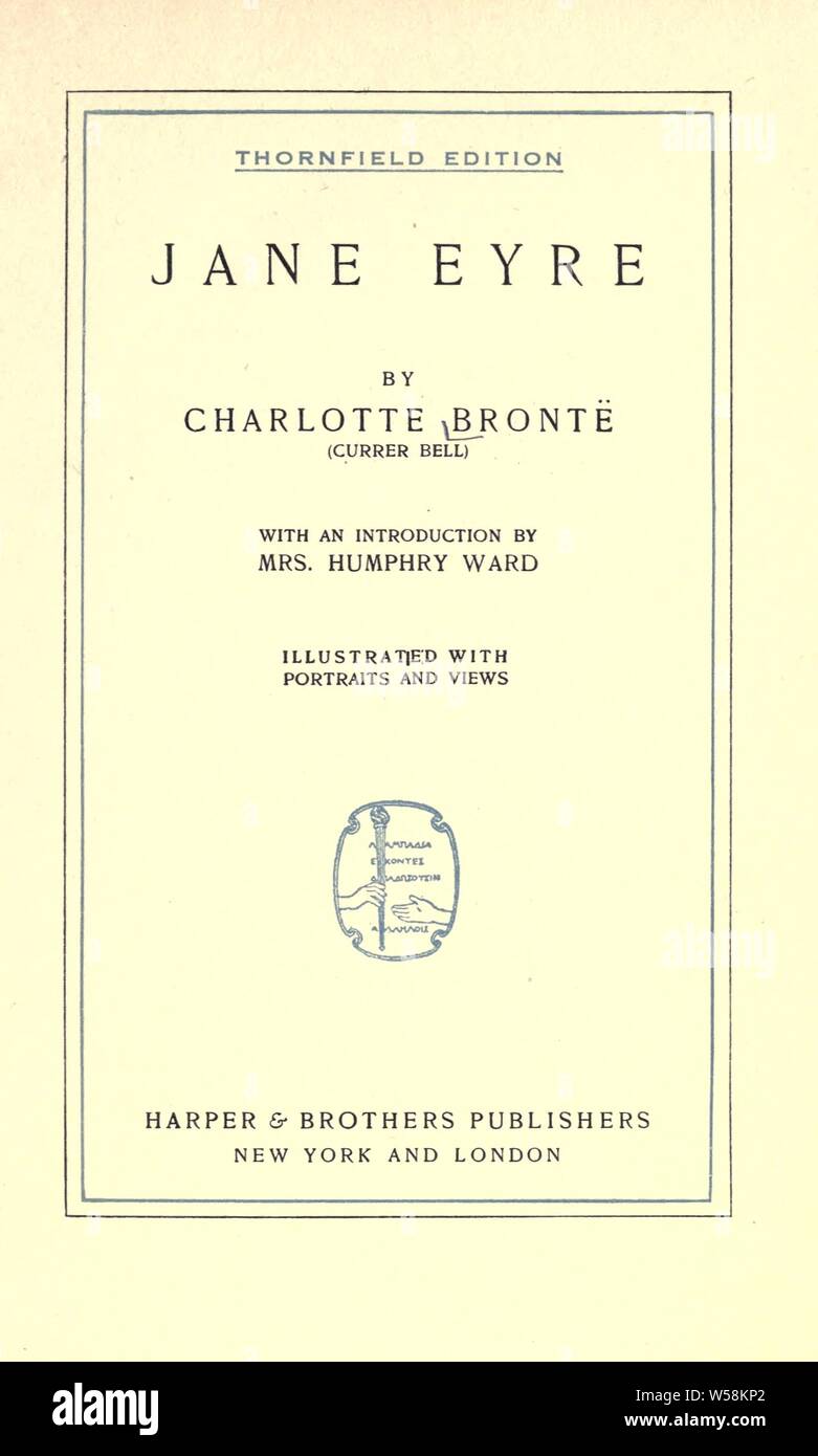 Jane Eyre: Brontë, Charlotte, 1816-1855 Stockfoto