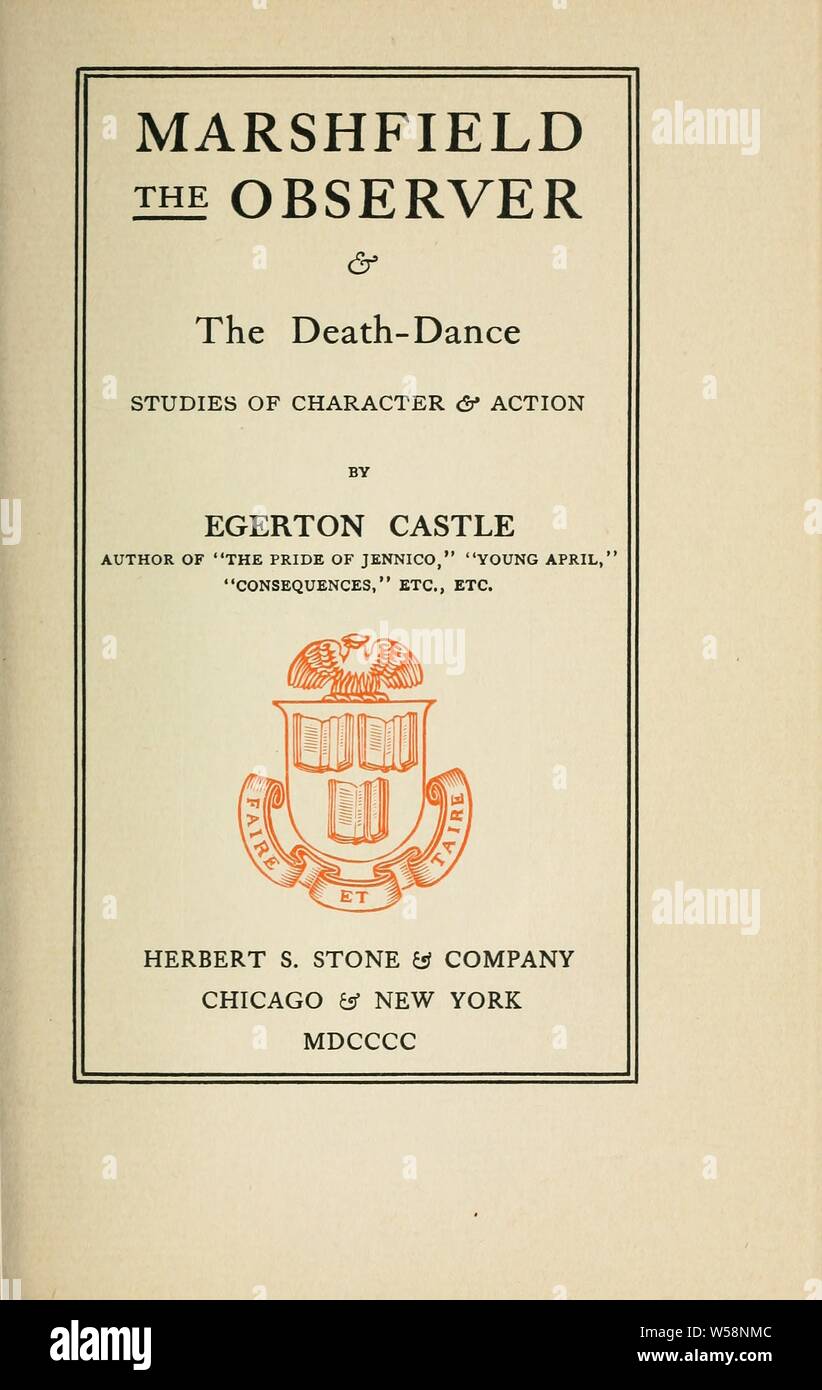 Marshfield, der Beobachter&amp; Der Tod - Tanz: Studium der Zeichen & Amp; Aktion: Schloss, Egerton, 1858-1920 Stockfoto