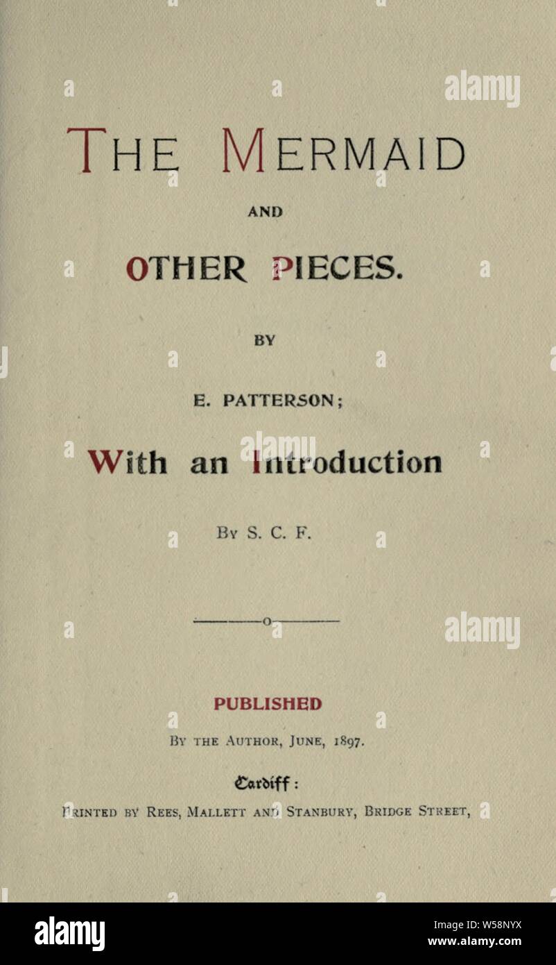Die Meerjungfrau und andere Stücke: Patterson, J. E. (John Edward), 1866-1919 Stockfoto