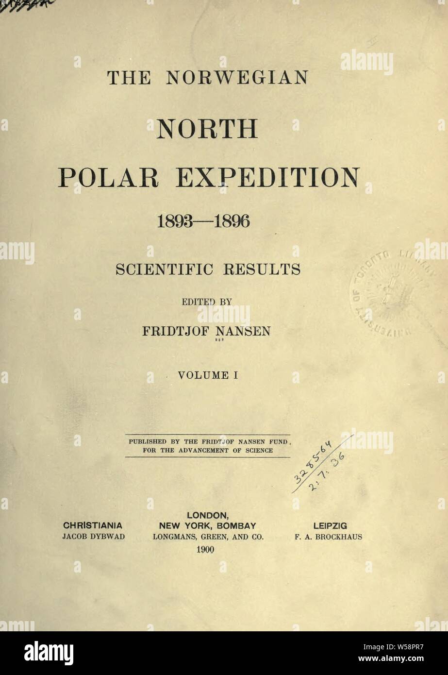 Die Norwegischen Polar Expedition, 1893-1896; wissenschaftliche Ergebnisse: Fram Expedition (1.: 1893-1896 Stockfoto