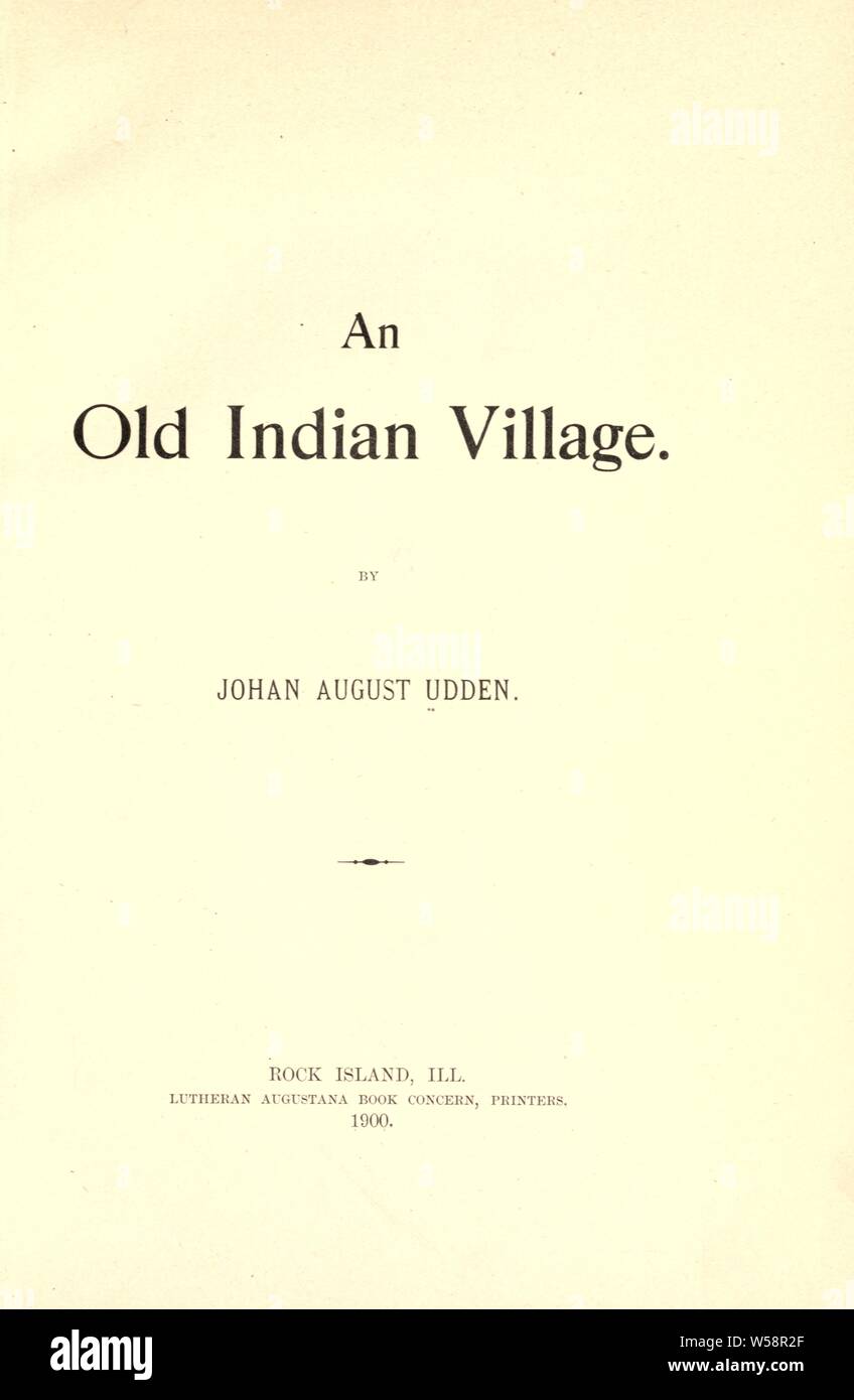 Ein altes indisches Dorf: Udden, Johan August, 1859-1932 Stockfoto