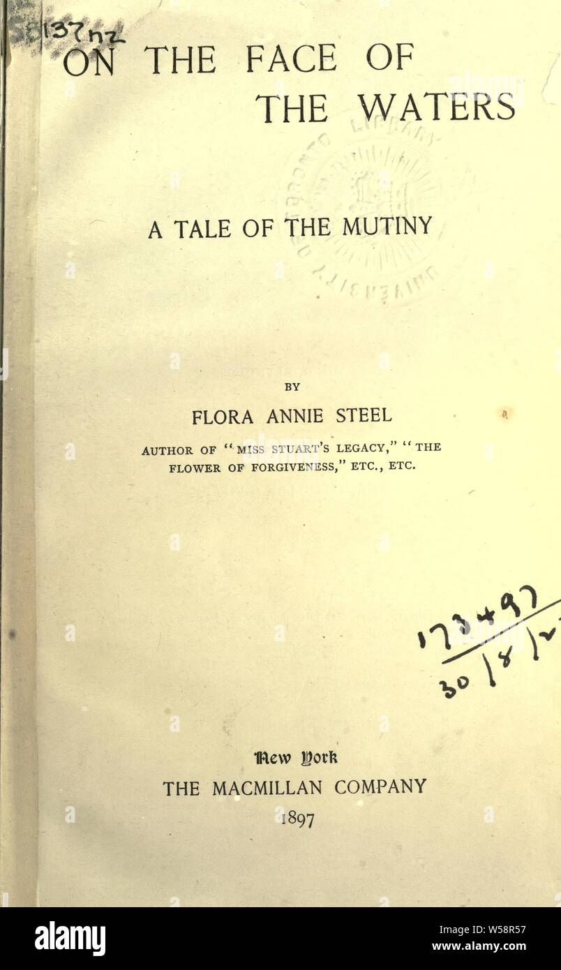 Auf dem Wasser; eine Geschichte der Meuterei: Stahl, Flora Annie Webster, 1847-1929 Stockfoto