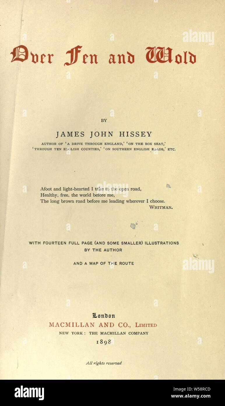 Über fen und Wold;: Hissey, James John Stockfoto