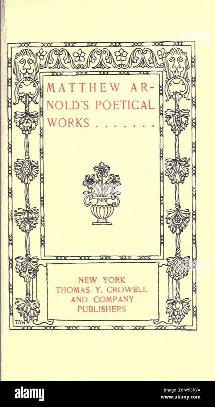 Die poetische Werke: Arnold, Matthew, 1822-1888 Stockfoto