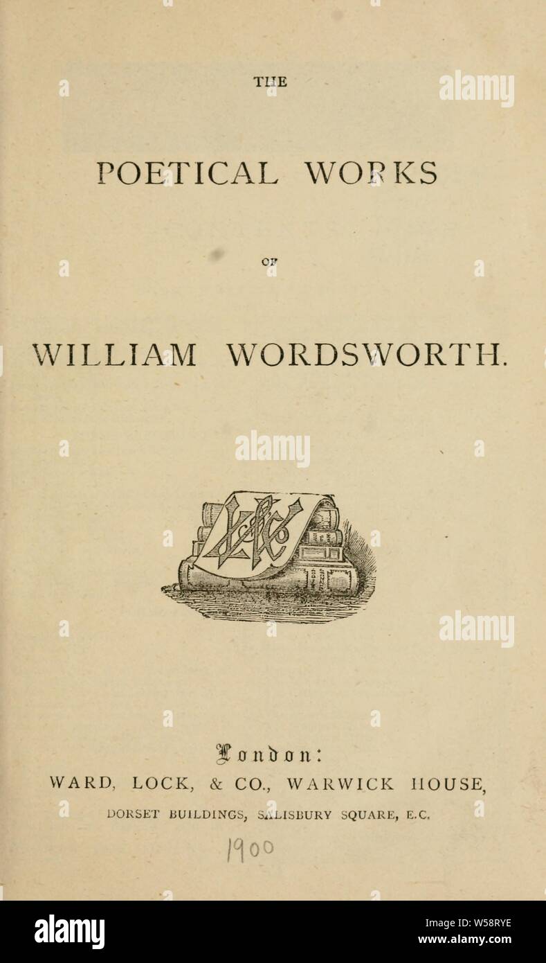 Poetische Werke: Wordsworth, William, 1770-1850 Stockfoto