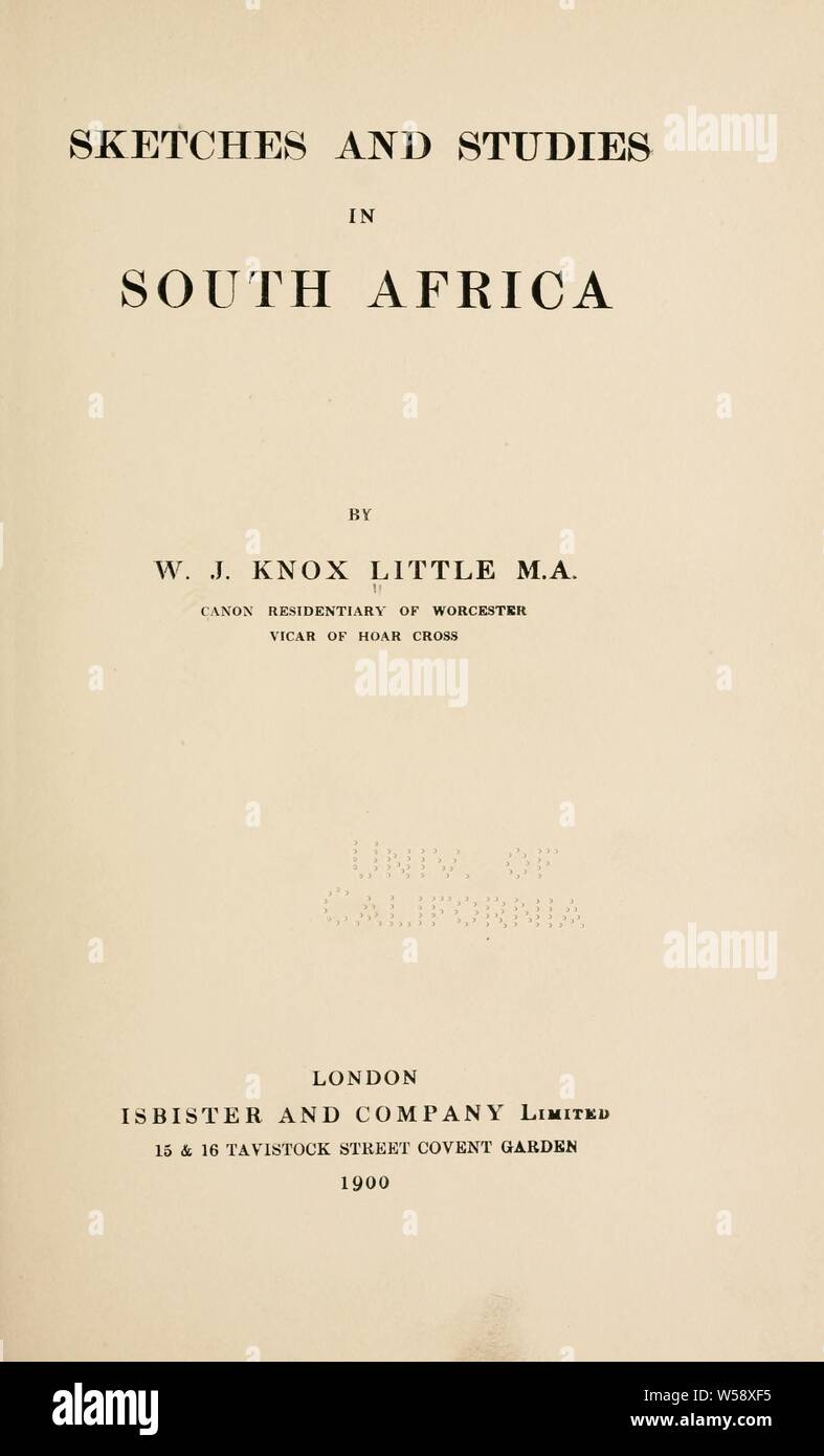 Skizzen und Studien in Südafrika microform: Wenig, W. J. Knox (William John Knox), 1839-1918 Stockfoto