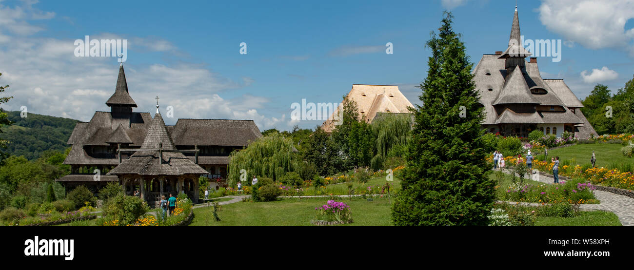 Klosteranlage, Barsana Panorama Stockfoto