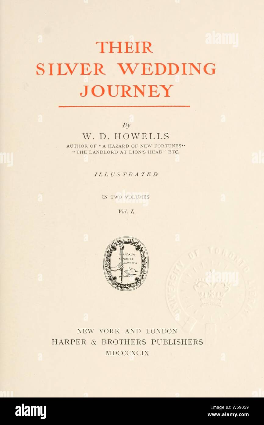 Ihre silberne Hochzeit Reise: Howells, William Dean, 1837-1920 Stockfoto