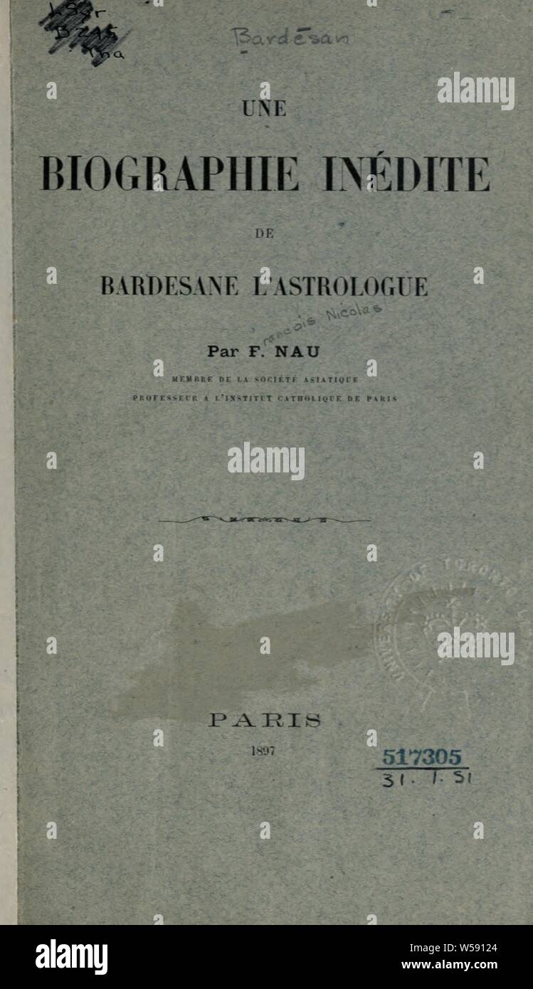 Une biographie Bardesane inédite de l'Astrologue: Michael I, Jacobite Patriarchen von Antiochien, 1125 oder 6-1199 Stockfoto