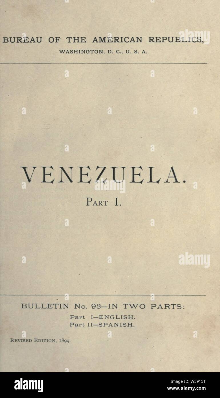 Venezuela [Handbuch]: Präsidium der amerikanischen Republiken (Washington, D.C Stockfoto