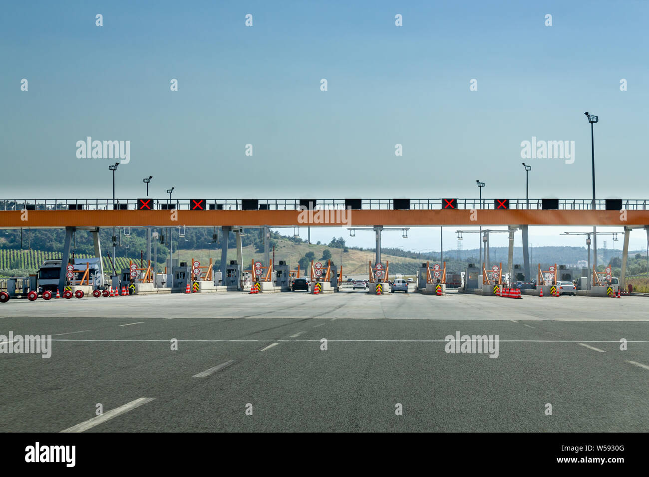 Auto Fahrzeug Mautautobahn zahlung Punkt Stockfoto