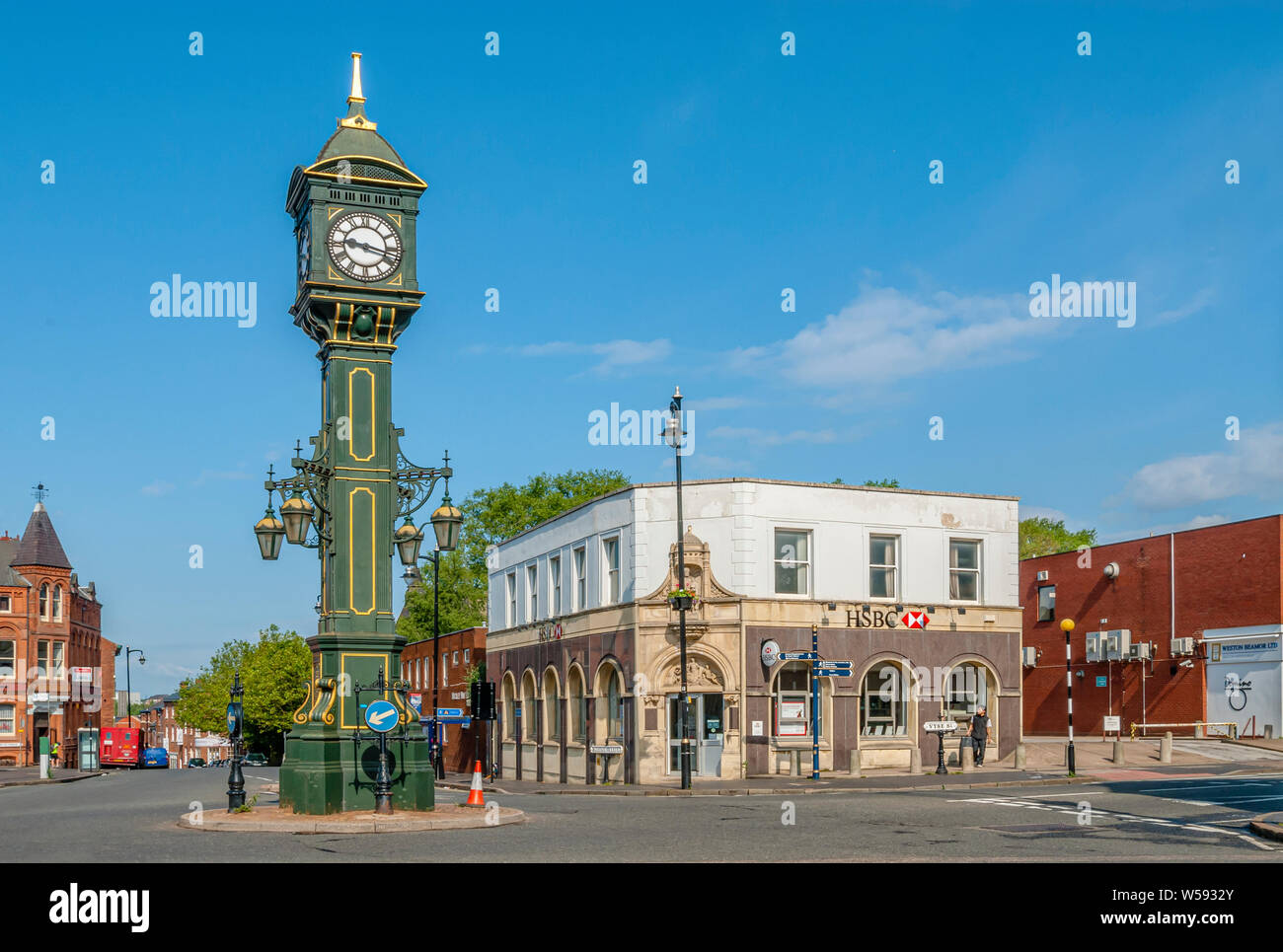 Chamberlain Clock im Zentrum des Juwelierviertels, einer Gegend des Stadtzentrums von Birmingham Stockfoto