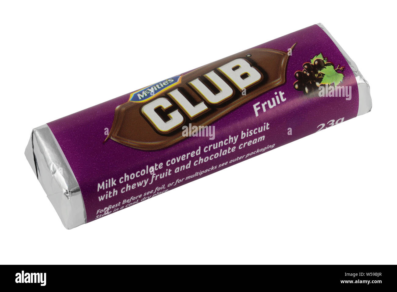 McVitie's Fruit Club isoliert auf weißem Hintergrund Stockfoto