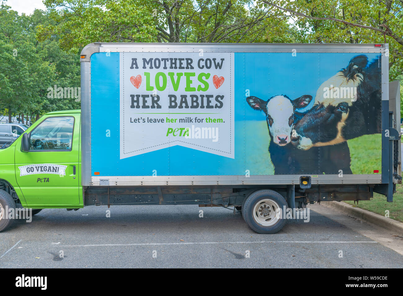 Washington DC, USA 7/25/2019. PETA Fahrzeug bei der Tierrechte 2019 Nationale Konferenz Stockfoto