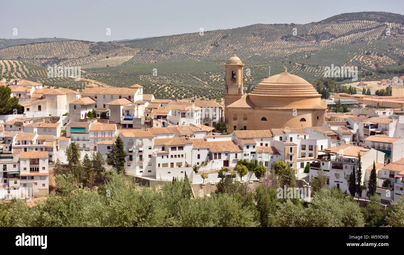 Vista del Pueblo de Montefrío desde un-Mirador, Granada (España) Stockfoto