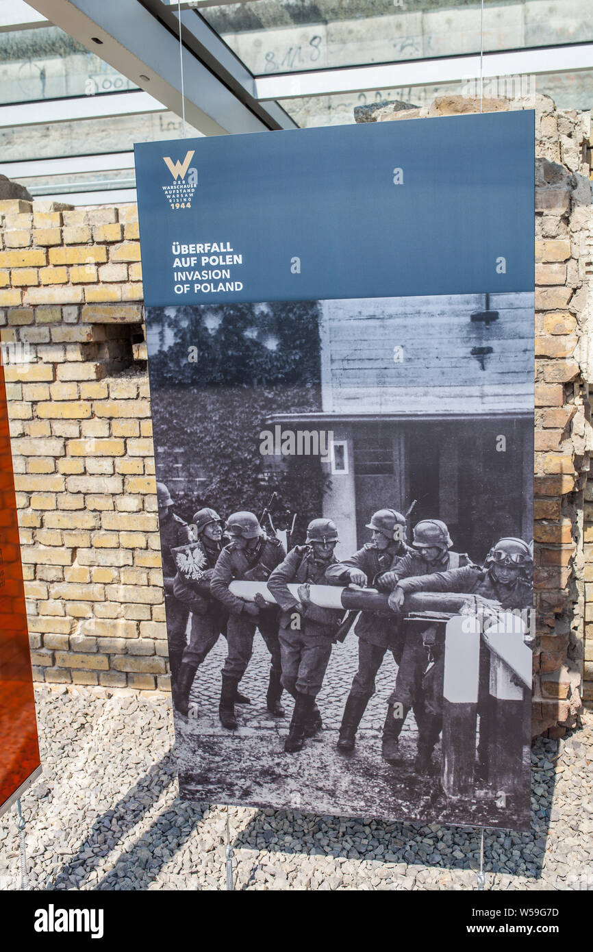 Berlin, August 2014: Warschauer Aufstand 1944 Ausstellung zum Gedenken an Ausbruch von Kämpfen gegen die Nazis in Warschau während des Zweiten Weltkrieges im Zweiten Weltkrieg Stockfoto
