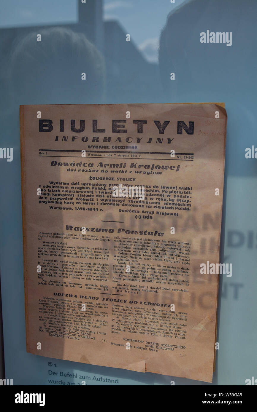 Berlin, August 2014: Warschauer Aufstand 1944 Ausstellung zum Gedenken an Ausbruch von Kämpfen gegen die Nazis in Warschau während des Zweiten Weltkrieges im Zweiten Weltkrieg Stockfoto