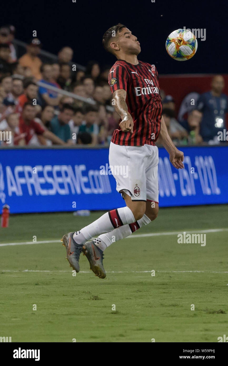 Juli 23, 2019, Kansas City, Kansas, USA: AC Mailand Verteidiger Davide Kalabrien #2. Credit: Serena S.Y. Hsu/ZUMA Draht/Alamy leben Nachrichten Stockfoto