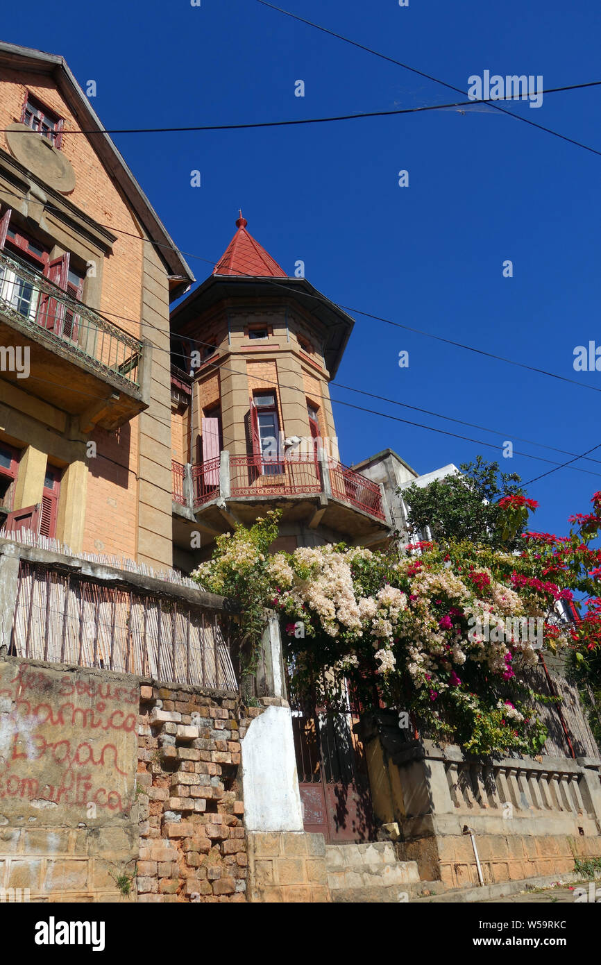 Die städtische Architektur von Isoraka, zentrale Antananarivo, Madagaskar. Keine PR Stockfoto