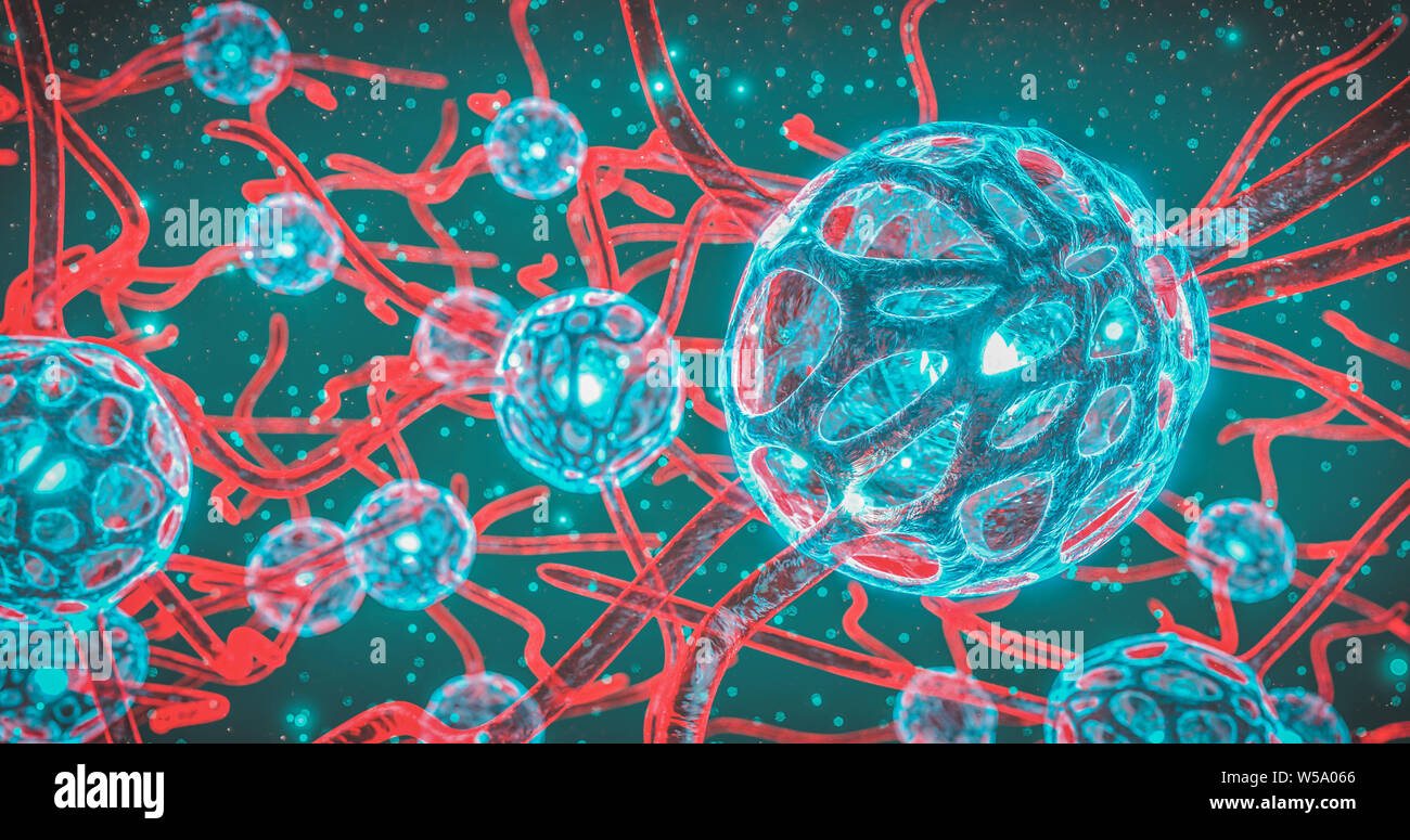 Glühende Neuronen Konzept Neuron pulsierenden Strom Impulse 3D-Rendering Stockfoto
