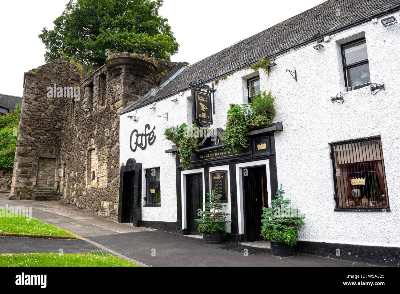 Die Schmiede (Taigh a'Ghobha) Café Bistro am St Mary's Wynd in der Stadt Stirling, Schottland, Großbritannien Stockfoto