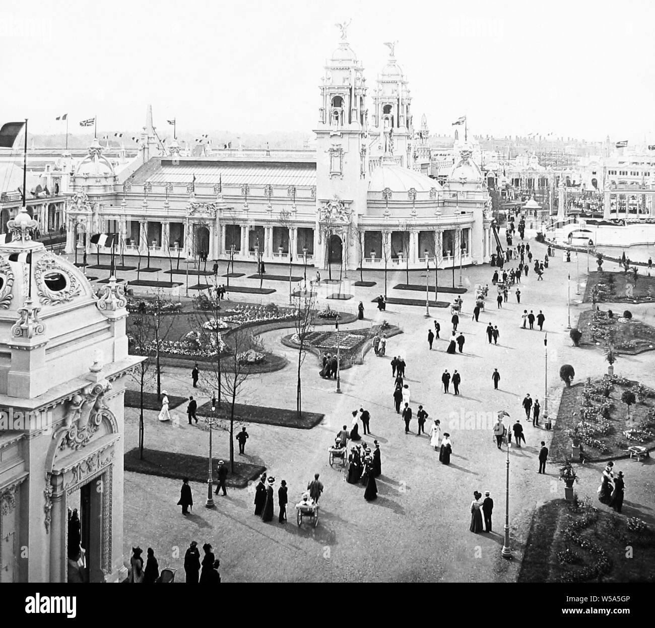 Britische Palast der Angewandten Kunst, Franco Britischen Weißen Stadt Ausstellung in London im Jahr 1908 Stockfoto