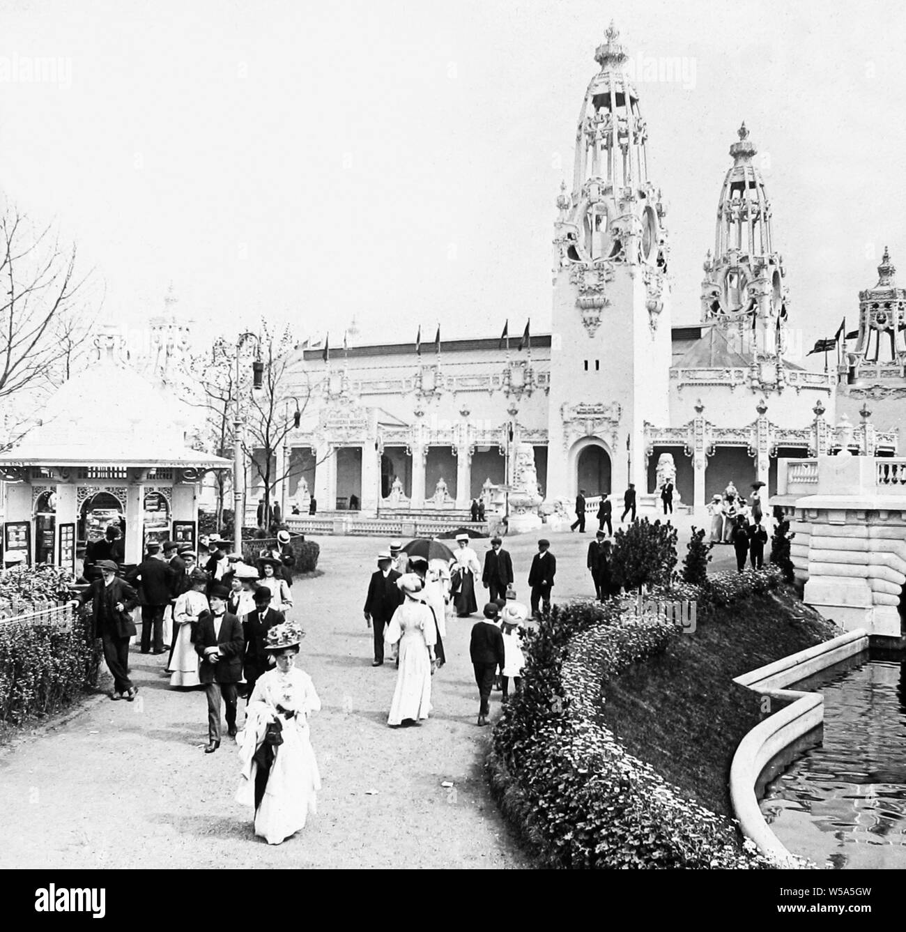 Palast von Frauen arbeiten, Franco Britischen Weißen Stadt Ausstellung in London im Jahr 1908 Stockfoto