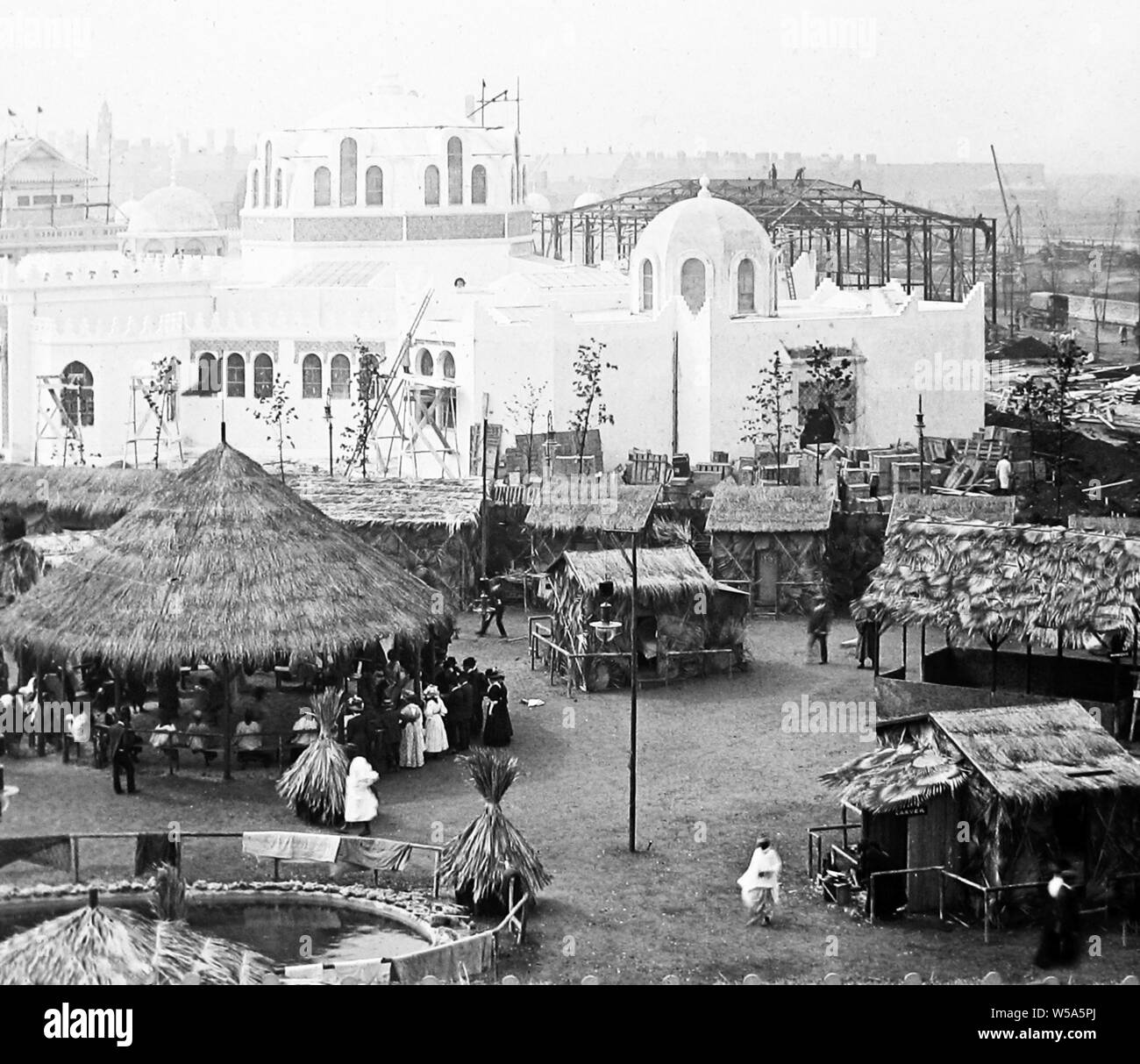 Senagalese Dorf, Franco Britischen Weißen Stadt Ausstellung in London im Jahr 1908 Stockfoto