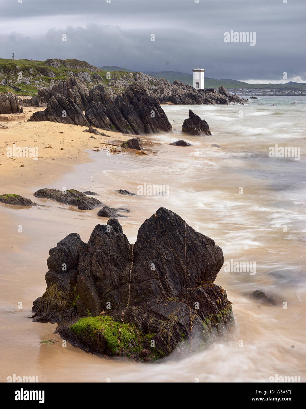 Strand Traigh Bhan, Singing Sands, in der Nähe von Port Ellen, Isle of Islay, Argyll, Schottland Stockfoto