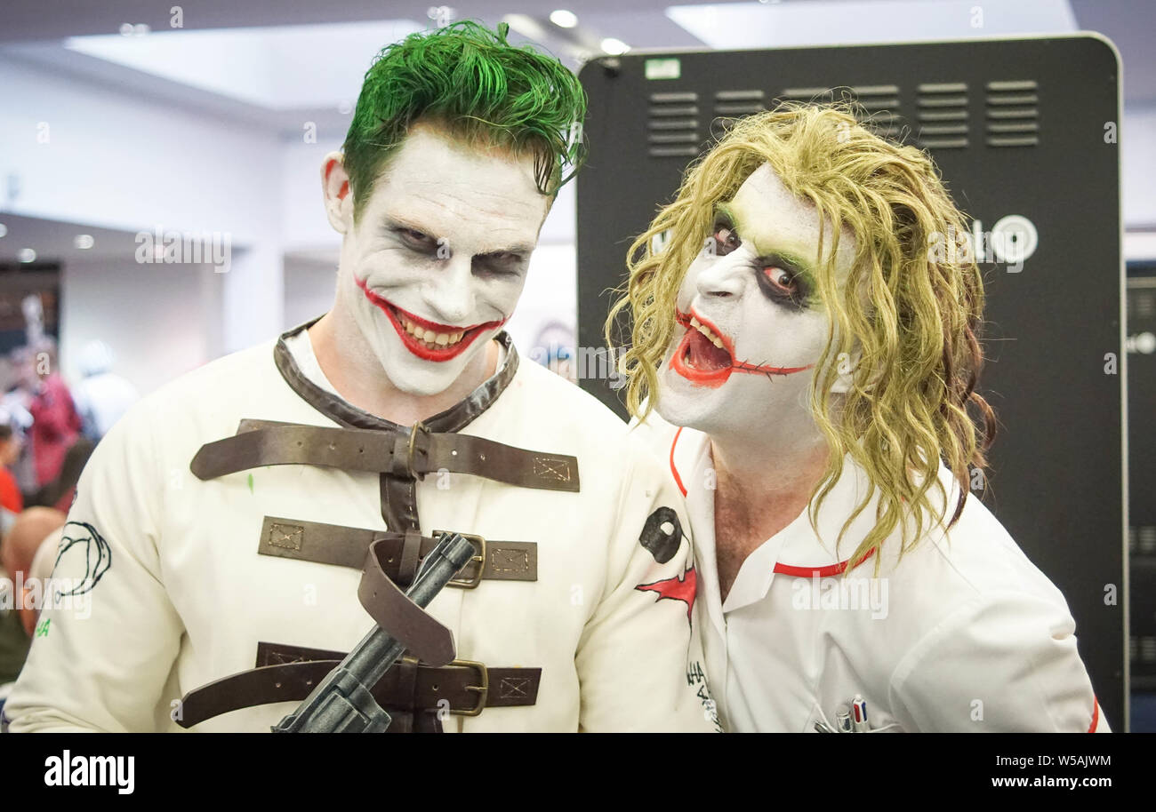 Manchester, Großbritannien. 27. Juli, 2019. Cosplayer gekleidet, wie Ihre Lieblings Charakter bei Tag 1 von Manchester MCM Comic Con 2019 in Manchester Central. Credit: Ioannis Alexopoulos/Alamy leben Nachrichten Stockfoto