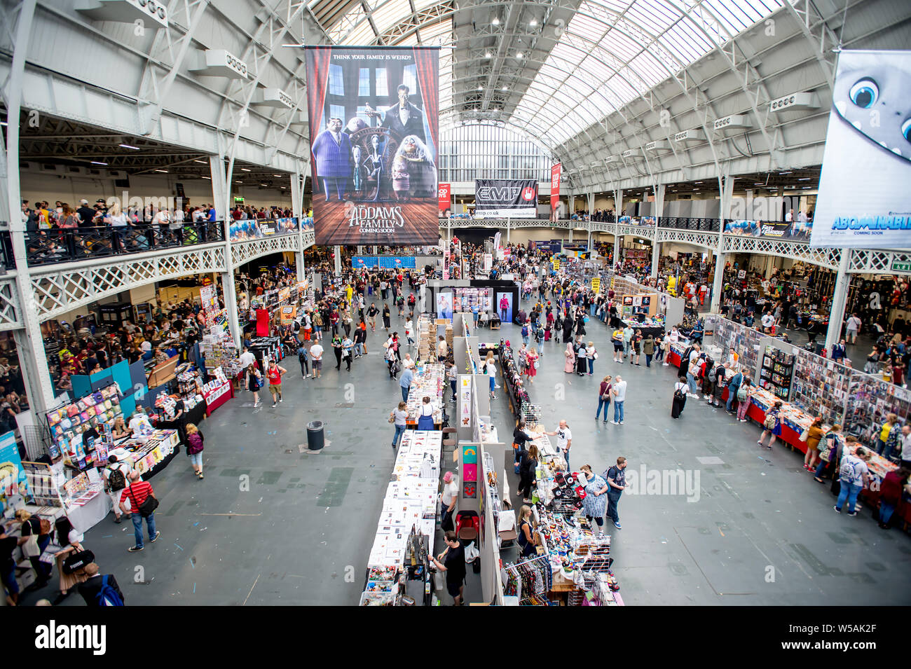 LONDON - Juli 27, 2019: Eine allgemeine Ansicht bei der London Film and Comic Con 2019 am Messegelände Olympia, Hammersmith. Nur redaktionelle Verwendung Stockfoto