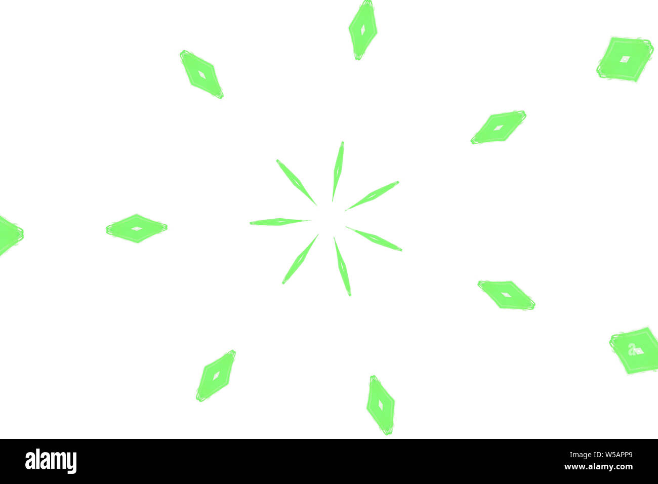 Kaleidoskop Abbildung: Green Star und Grünen Diamanten Stockfoto