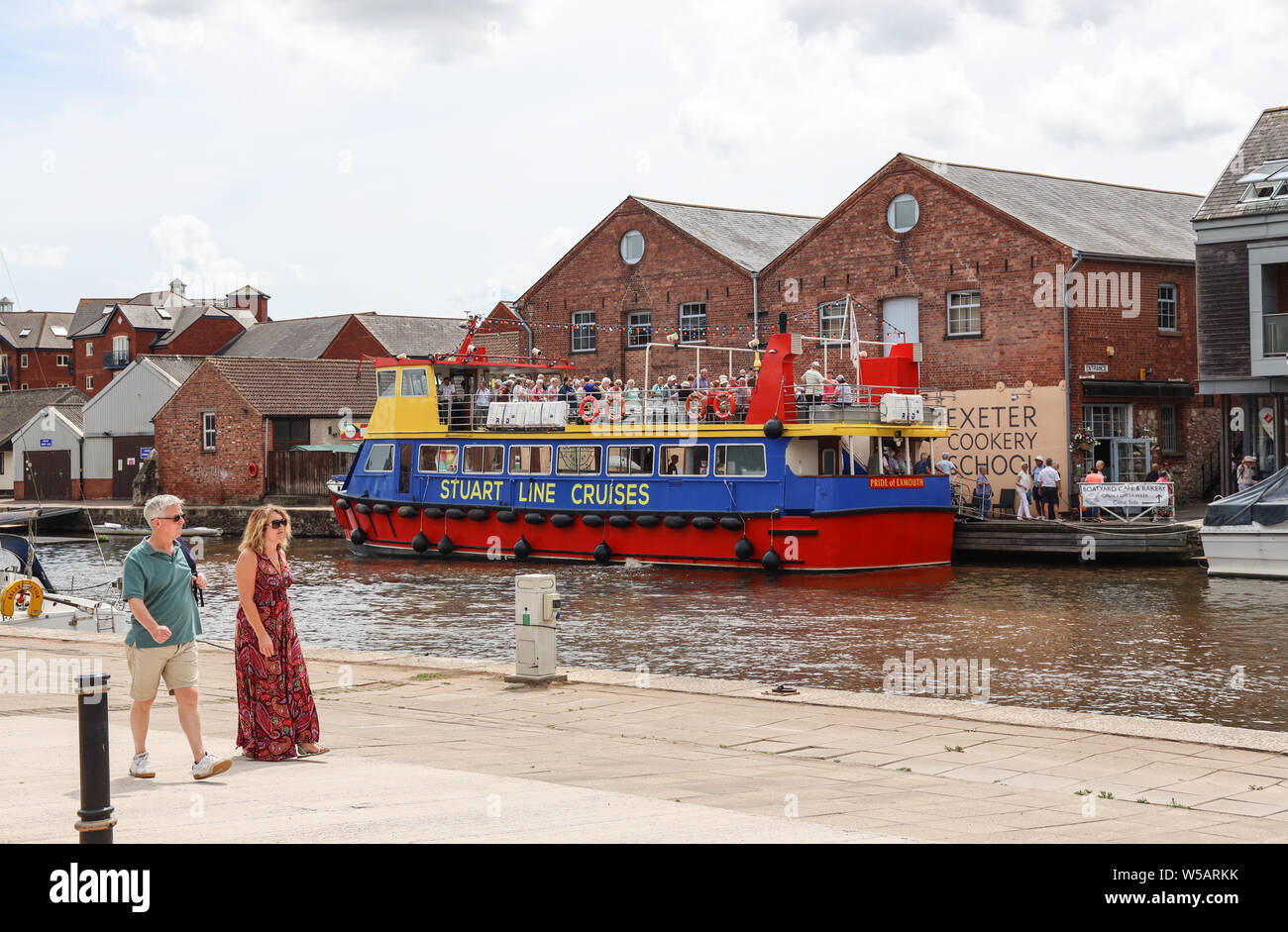 Exeter Canal Cruise Boot der Stolz von Exmouth am Exeter Kais Stockfoto