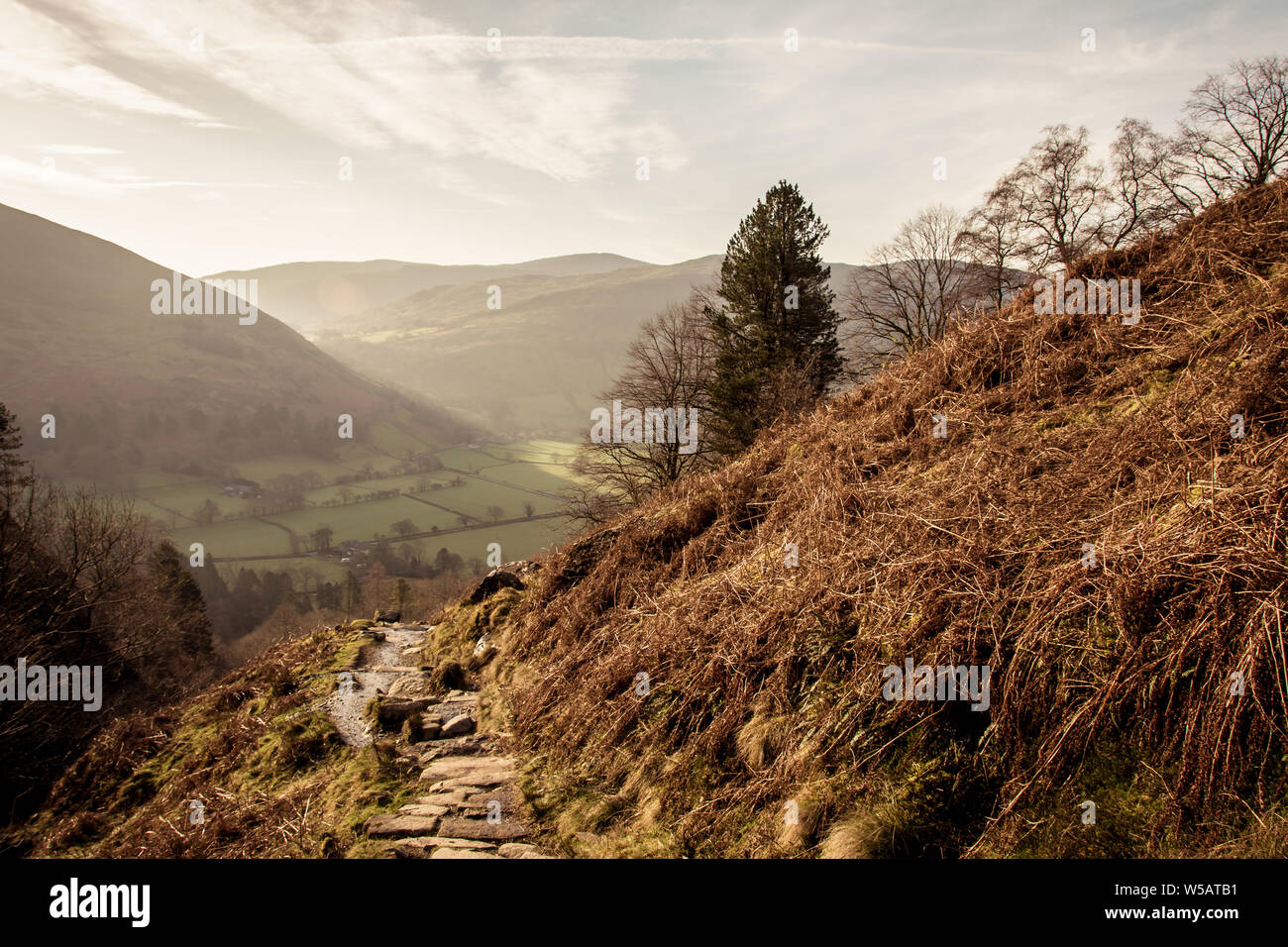 Blick auf und um Cadair Idris, Cader Idris oder Penygader Berg in Gwynedd, Wales, der am südlichen Ende des Snowdonia National Park liegt Stockfoto