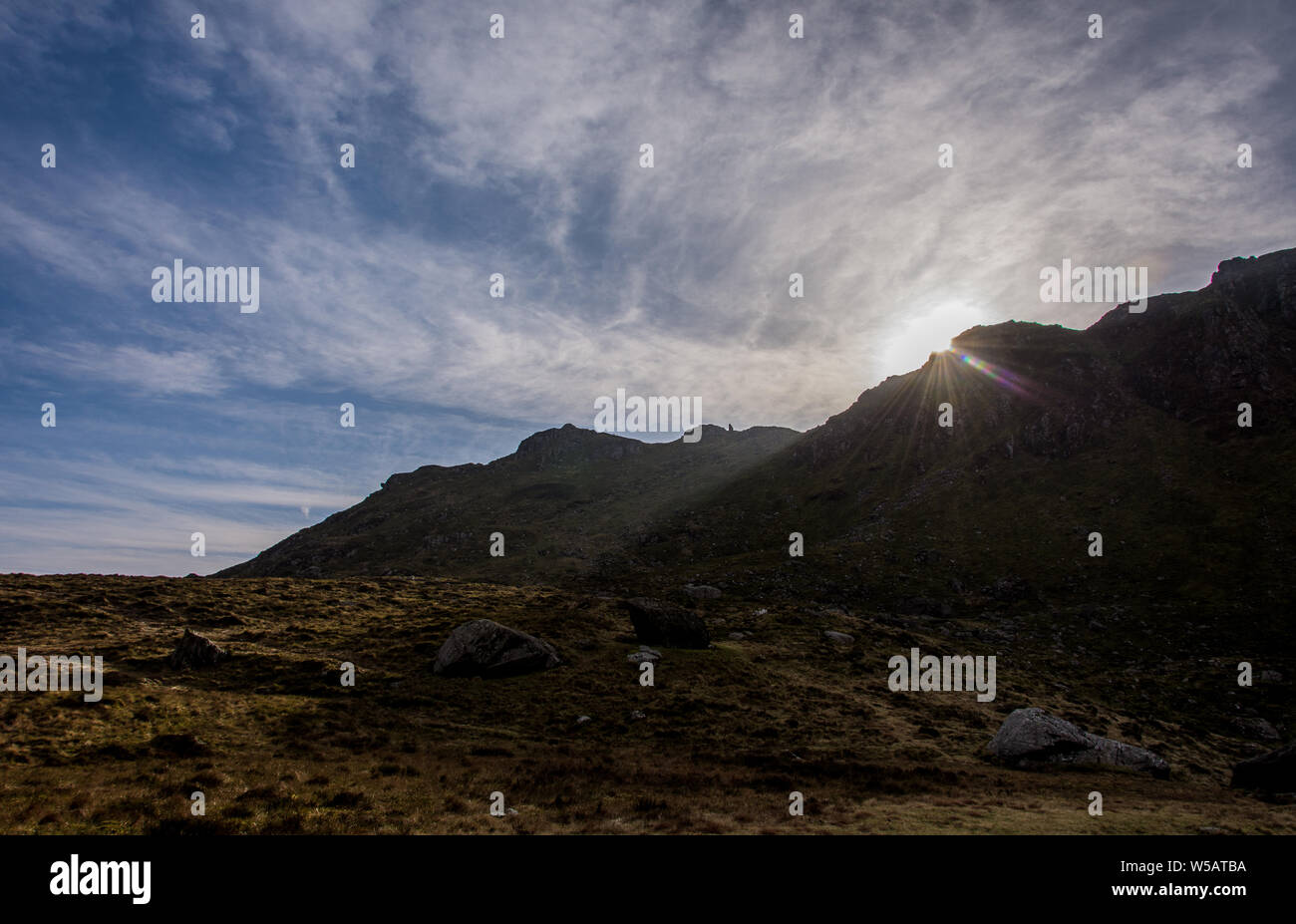 Blick auf und um Cadair Idris, Cader Idris oder Penygader Berg in Gwynedd, Wales, der am südlichen Ende des Snowdonia National Park liegt Stockfoto