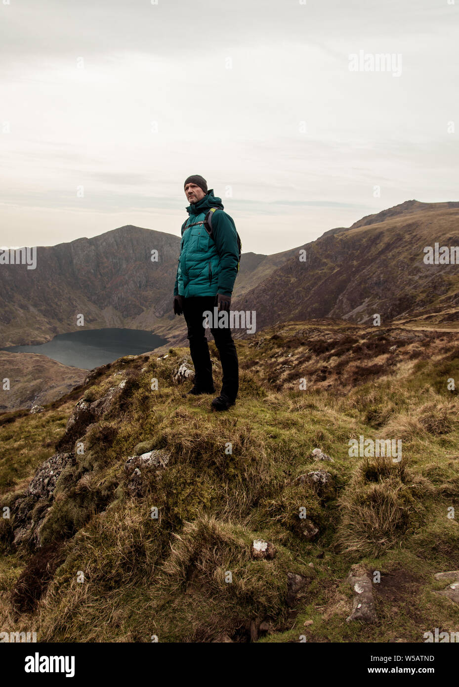 Blick auf und um Cadair Idris, Cader Idris oder Penygader Berg in Gwynedd, Wales, der am südlichen Ende des Snowdonia National Park liegt Stockfoto