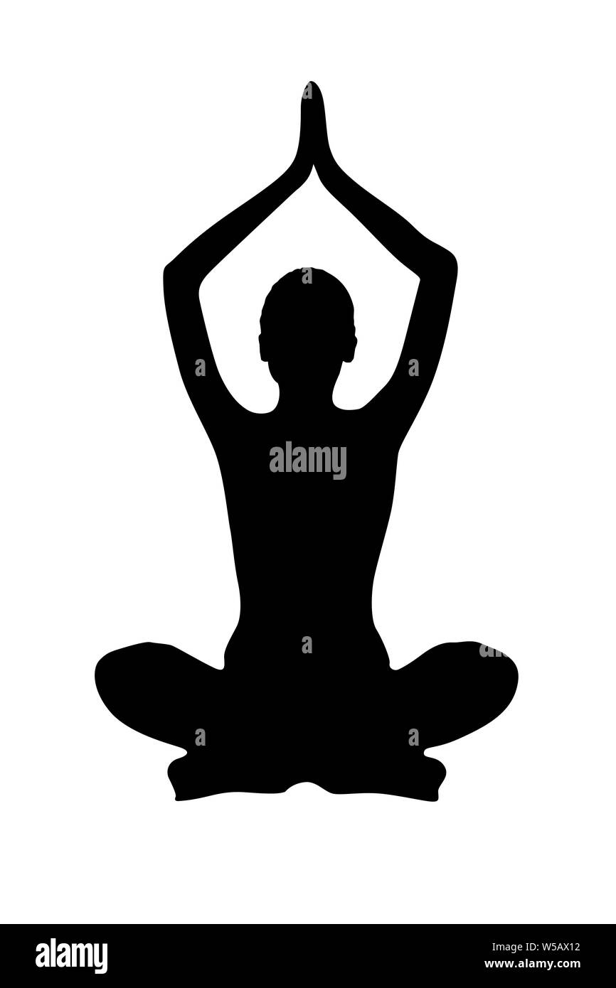 Frau Yoga zu praktizieren Stockfoto