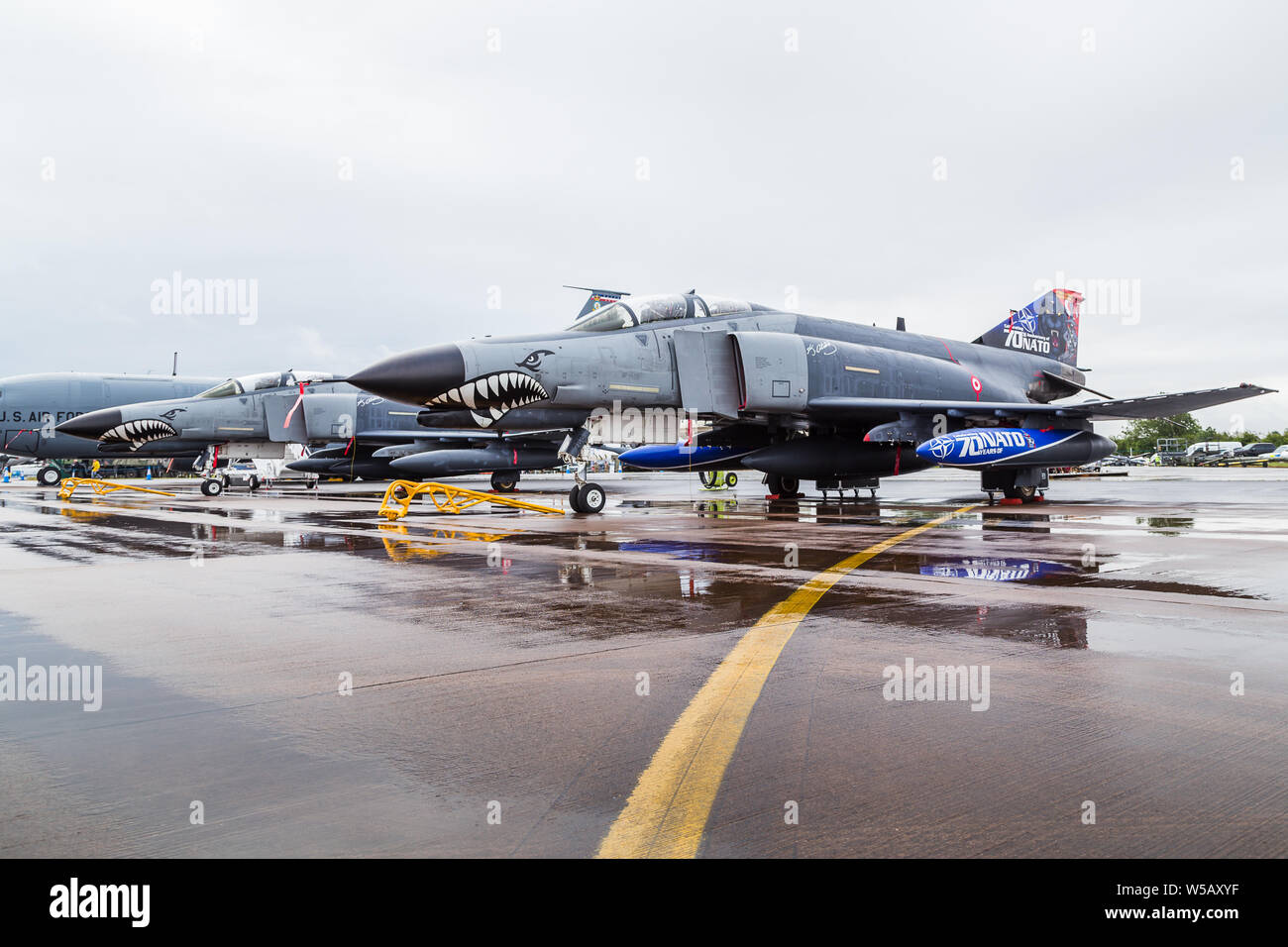 Türkische Luftwaffe F-4E-2020 Phantom am2019 Royal International Air Tattoo in Fairford RAF erfasst. Stockfoto