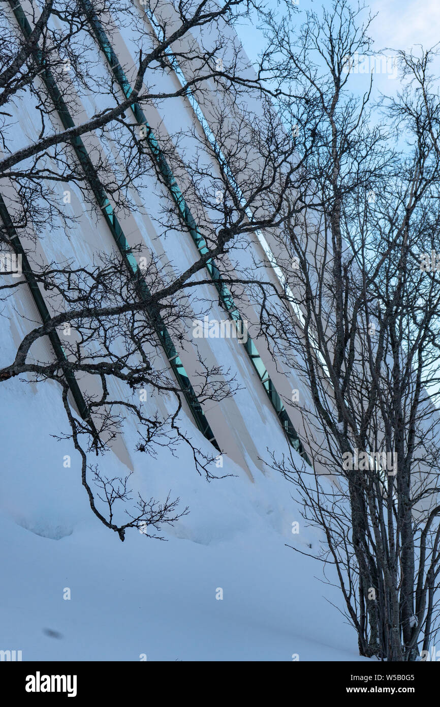 Eismeerkathedrale, Tromsö, Norwegen, von innen, von aussen, Details Stockfoto