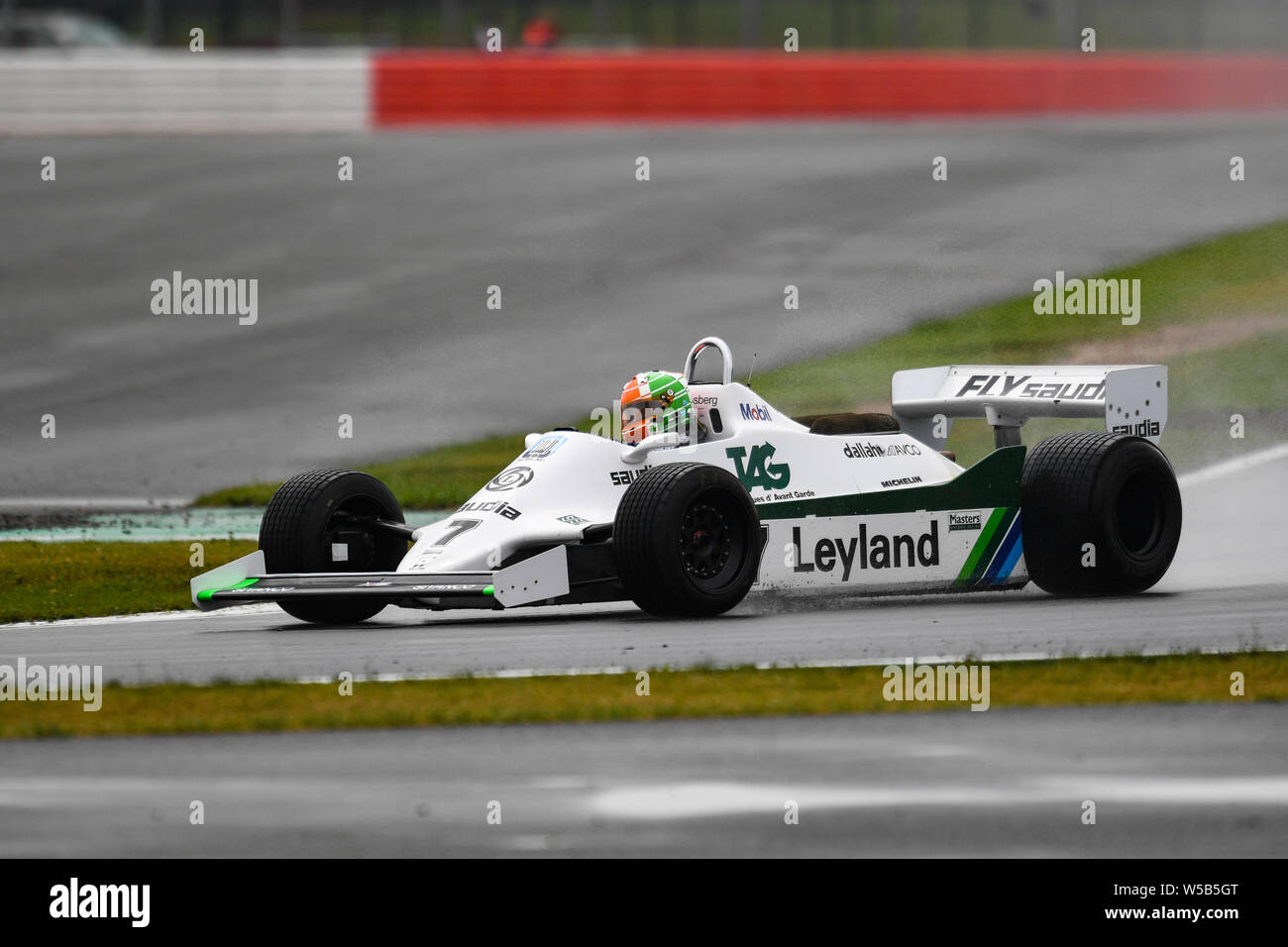 TOWCESTER, Vereinigtes Königreich. 27. Juli, 2019. Mike Cantillon (Williams FW 07 C) während Sir Jackie Stewart Trophäe für FIA-Meister historische Formel 1 der Tag Zwei der Silverstone Classic Moto in Silverstone Circuit am Samstag, Juli 27, 2019 in TOWCESTER, ENGLAND. Credit: Taka G Wu/Alamy leben Nachrichten Stockfoto