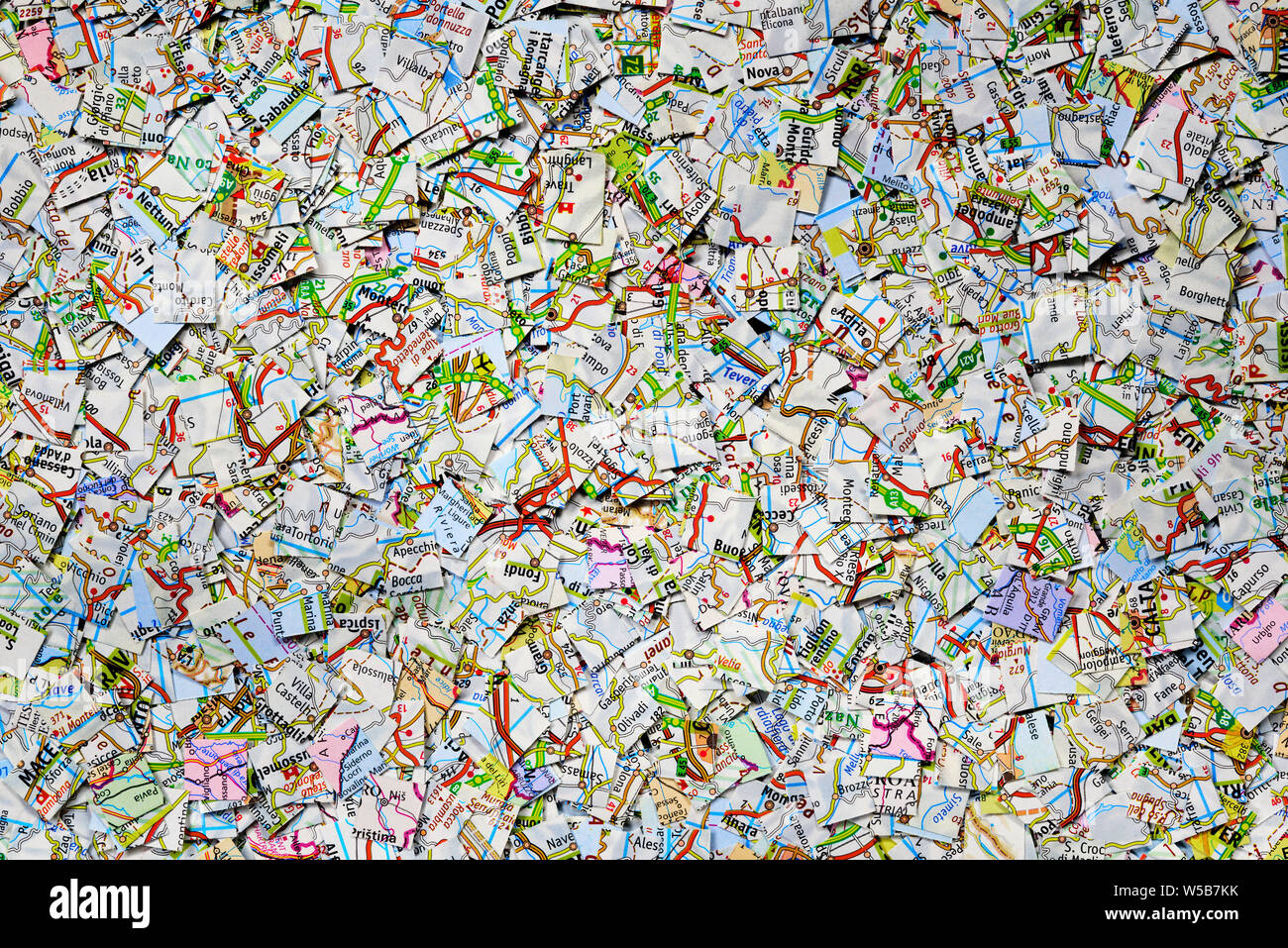 Fragmentierte road map Stockfoto