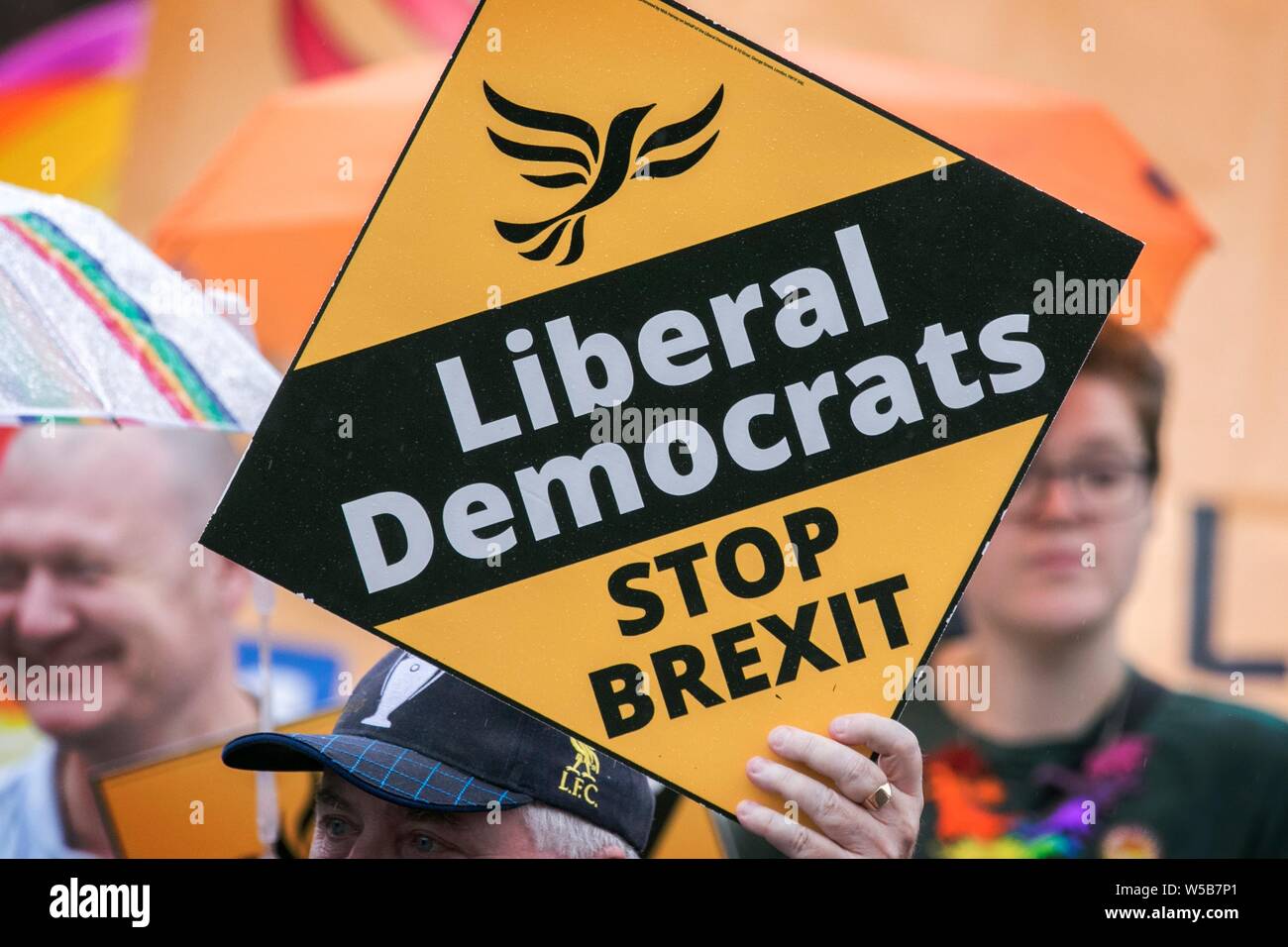 Die liberalen Demokraten stoppen brexit werbend in Liverpool, Merseyside, UK Stockfoto