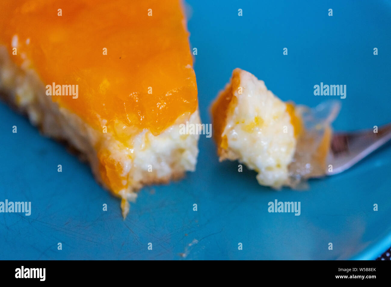 Eine hausgemachte saure Sahne Mandarinen Kuchen Stockfoto