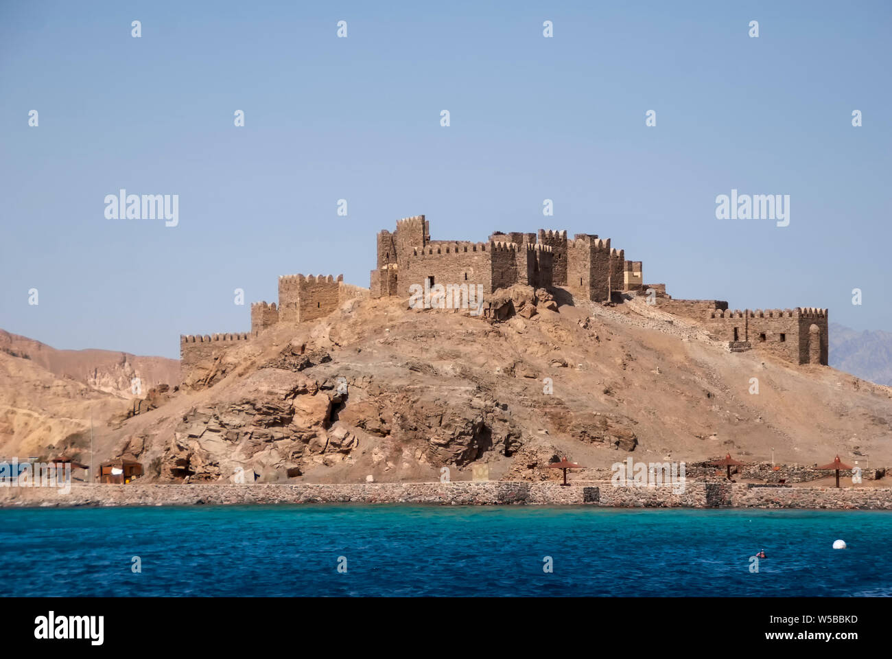 Salah El Din Burg auf farun Insel im Golf von Aqaba. Stockfoto