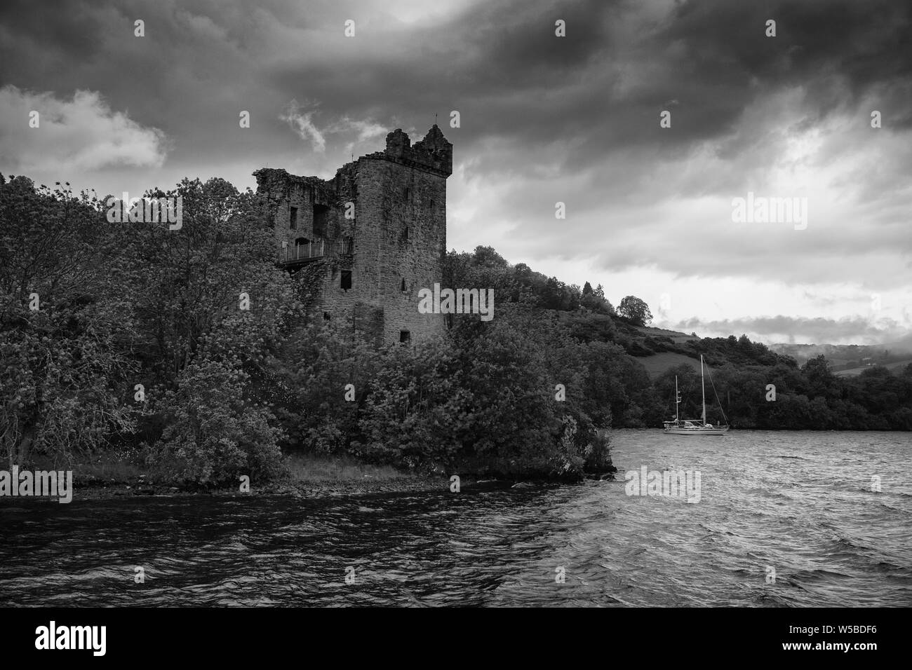 Urquhart Castle Loch Ness in den Highlands von Schottland. Stockfoto
