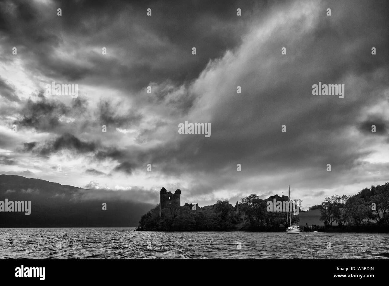 Urquhart Castle Loch Ness in den Highlands von Schottland. Stockfoto