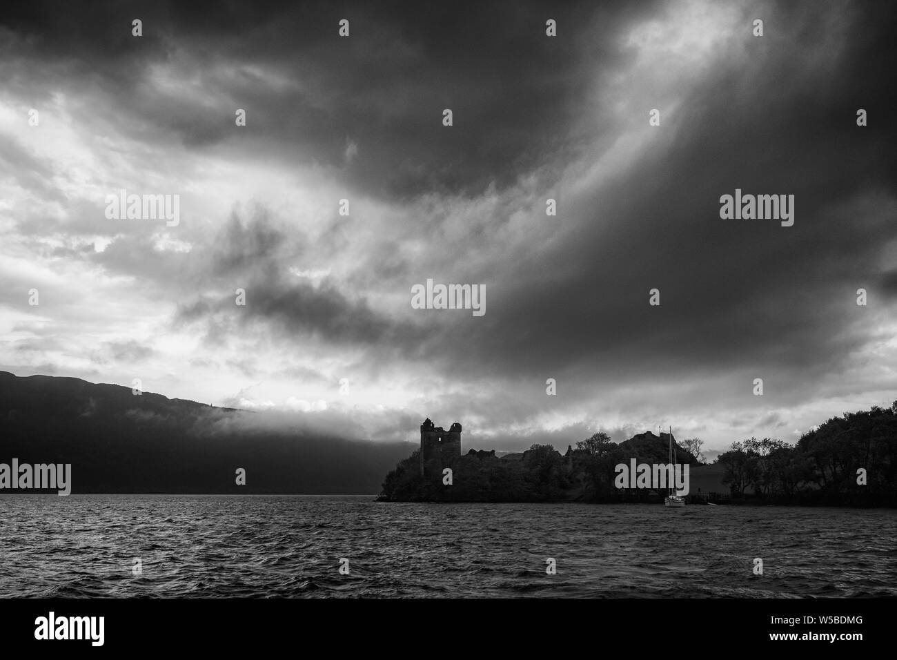 Urquhart Castle Loch Ness in den Highlands von Schottland. Stockfoto