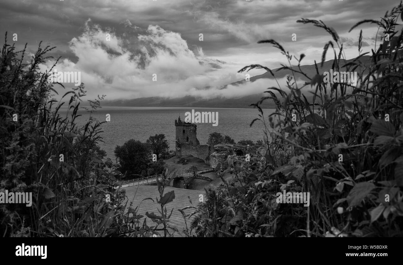 Urquhart Castle Loch Ness in den Highlands von Schottland. Stockfoto