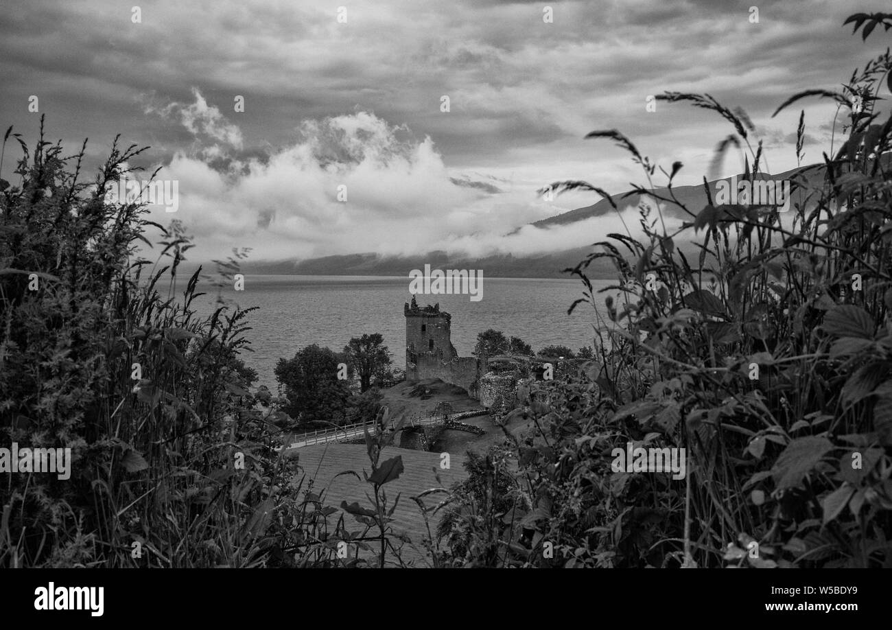 Urquhart Castle Loch Ness in den Highlands von Schottland. Stockfoto